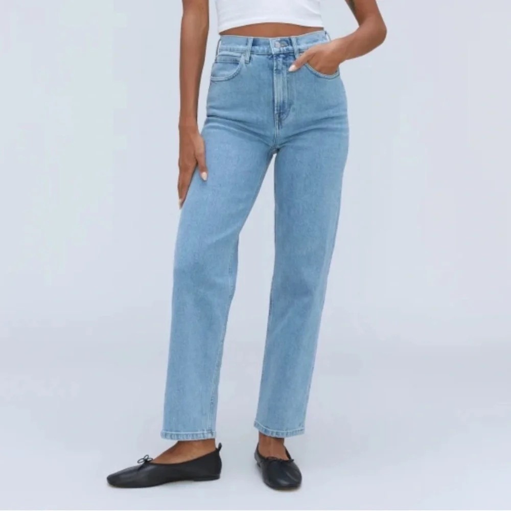 Everlane The Way High Jeans Size 33 Extra High Rise Straight Denim Fall Classic